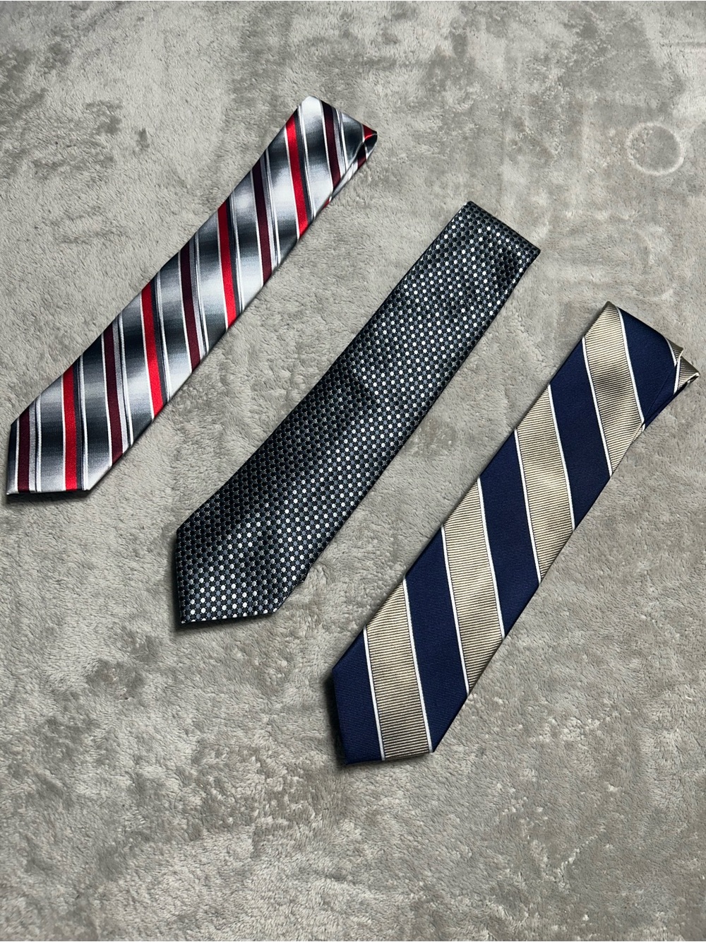 Van Heusen Three-Tie Set - Navy, Gray, Red